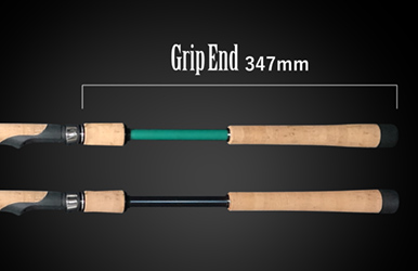 グリップエンドの長さも拘りPOINT!キャストパワー、ホールドのしやすさUP。手首や腕への負担軽減し、ジギングや、大物と対峙しても安心してファイトできます。